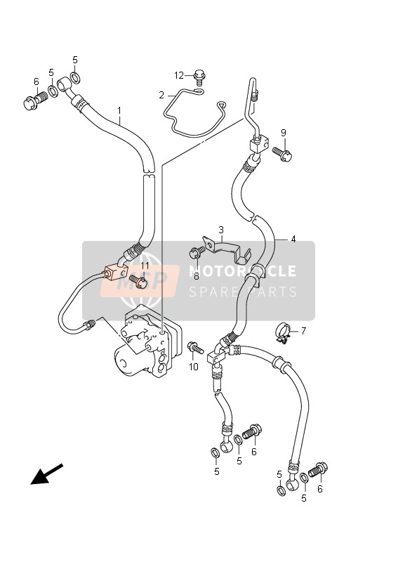 Front Brake Hose (AN400ZA E51)